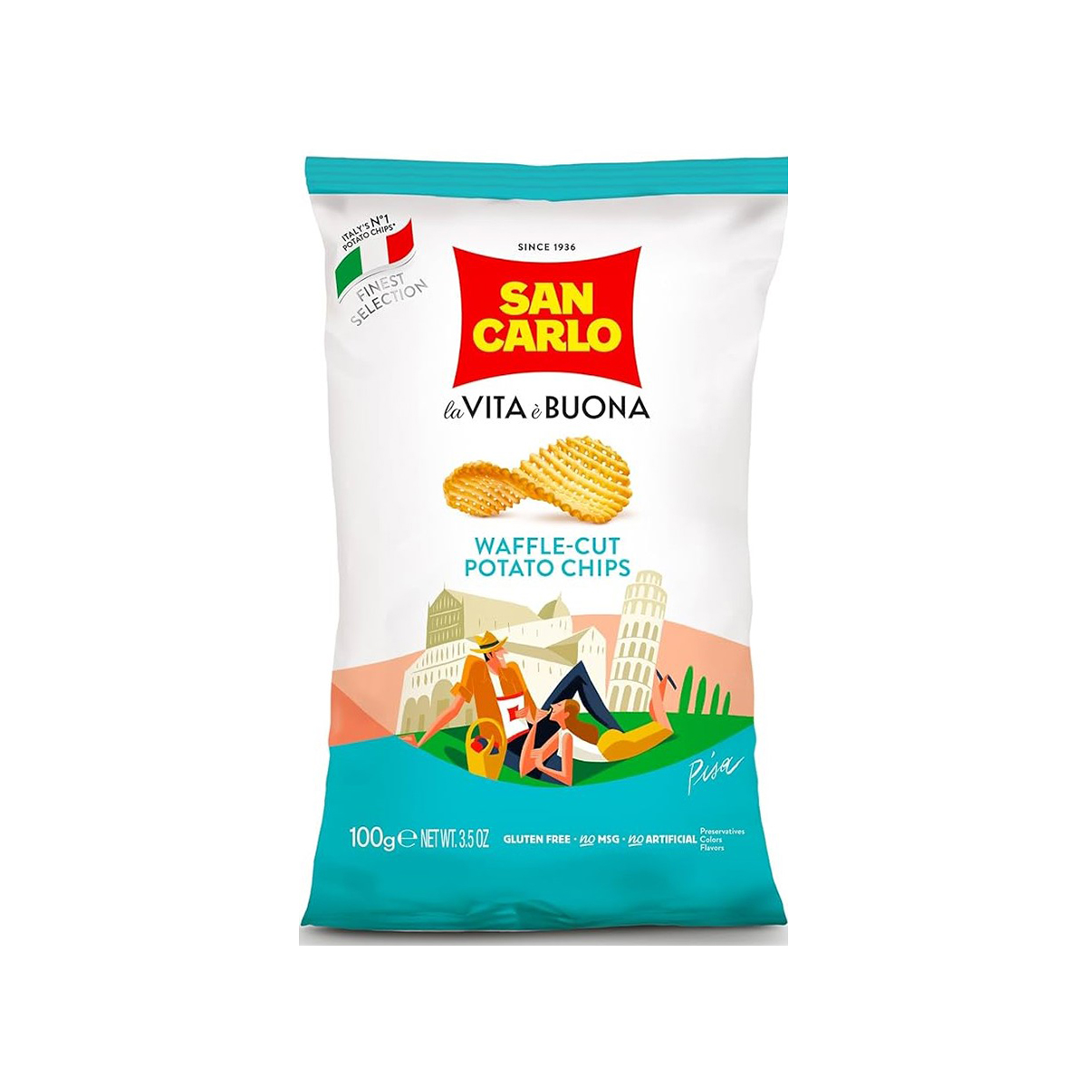 Botanas-San Carlo-Papas corte Waffle 100gr