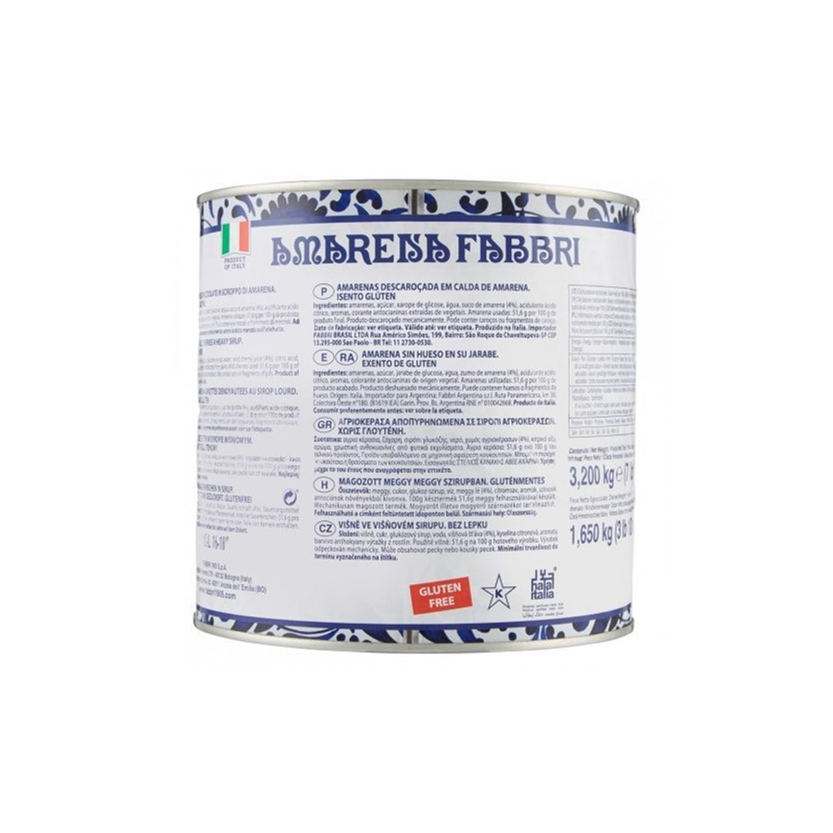 Repostería-Fabbri-Amarena Cerezas Jarabe 3.2kg